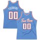 Men's Custom Light Blue White-Red Authentic Throwback Basketball Jersey