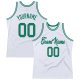 Men's Custom White Kelly Green Authentic Throwback Basketball Jersey